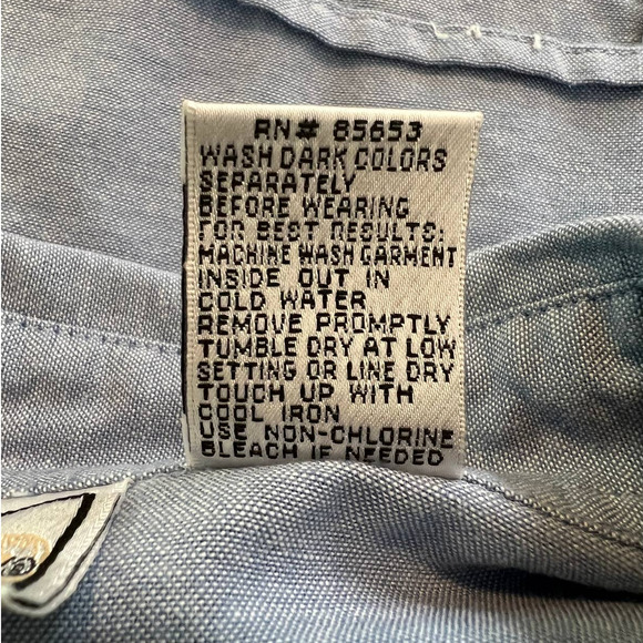 Napa Valley Chambray Shirt with Patches Pleats and Embroidery Size Small - Picture 5 of 5